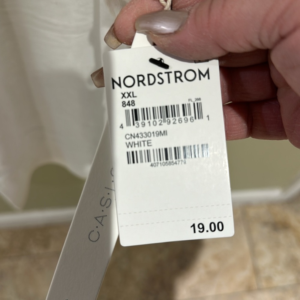 NWT Caslon Nordstrom V-Neck Slub Muscle Tank XXL White - Picture 5 of 8
